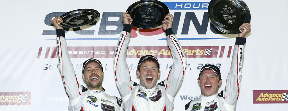 Sieg und Platz drei für Porsche in Sebring